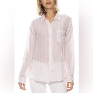 Rails Charli Perth Pink White Stripe Linen Top